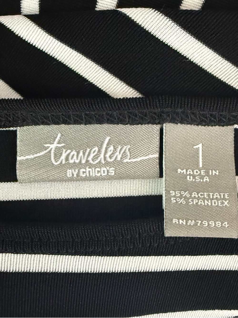 Chico's Black and White Striped Maxi Dress - Picture 6 of 7